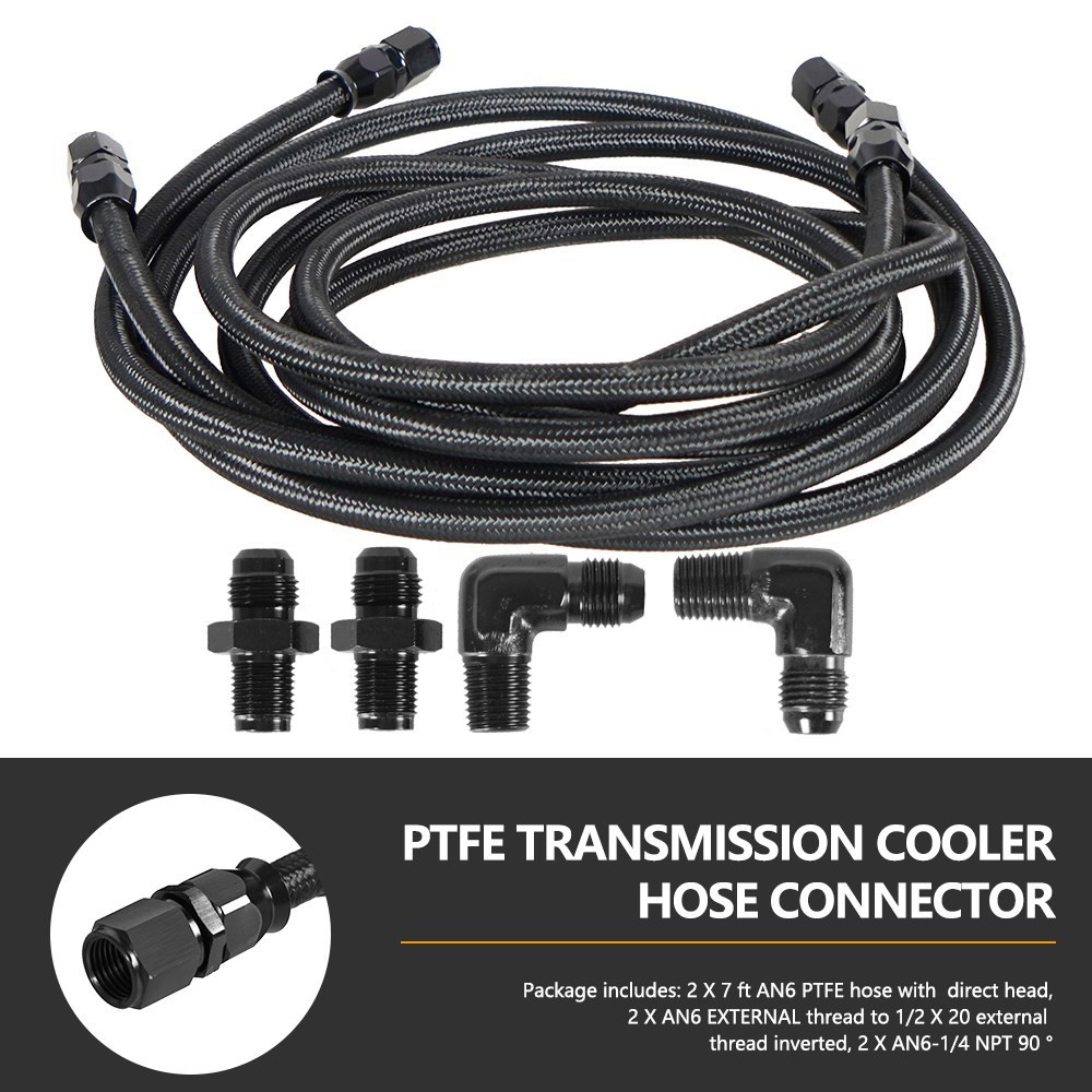 2 X 7Ft AN6 Flexible PTFE Tran - Flexible Hose Braided 评论和价格