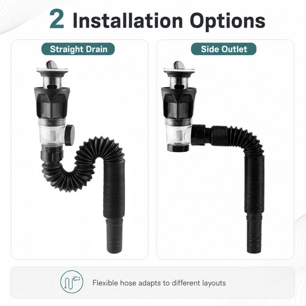 1-5pcs Bathroom Sink Drain Kit - Drain Pipe Clip 评论和价格
